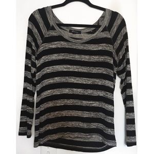 Forever 21 black and gray stripped long sleeve